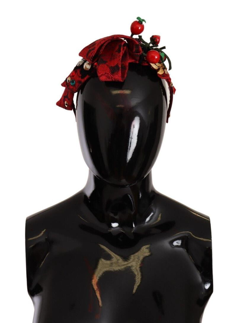 Dolce & Gabbana Red Tiara Berry Fruit Crystal Bow Hair Diadem Headband Dolce & Gabbana Red Tiara Berry Fruit Crystal Bow Hair  main image 4