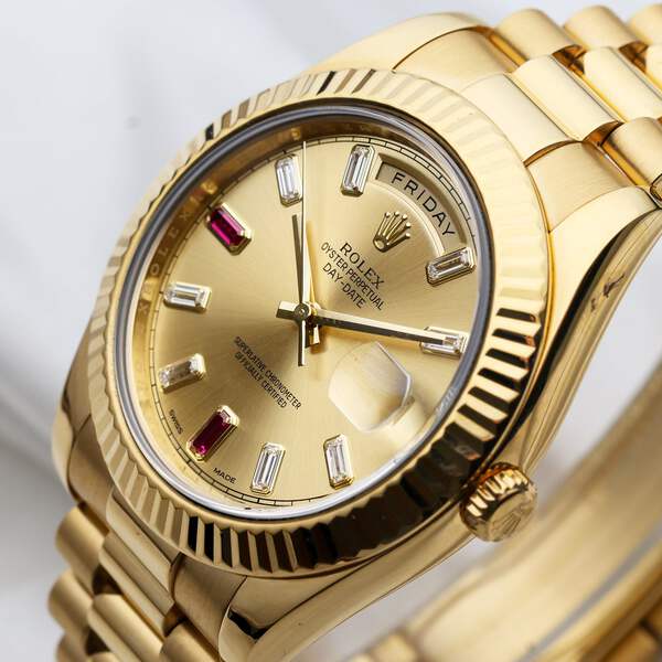 Rolex 218238 DAY-DATE II 41 18K Yellow Gold Diamond Men