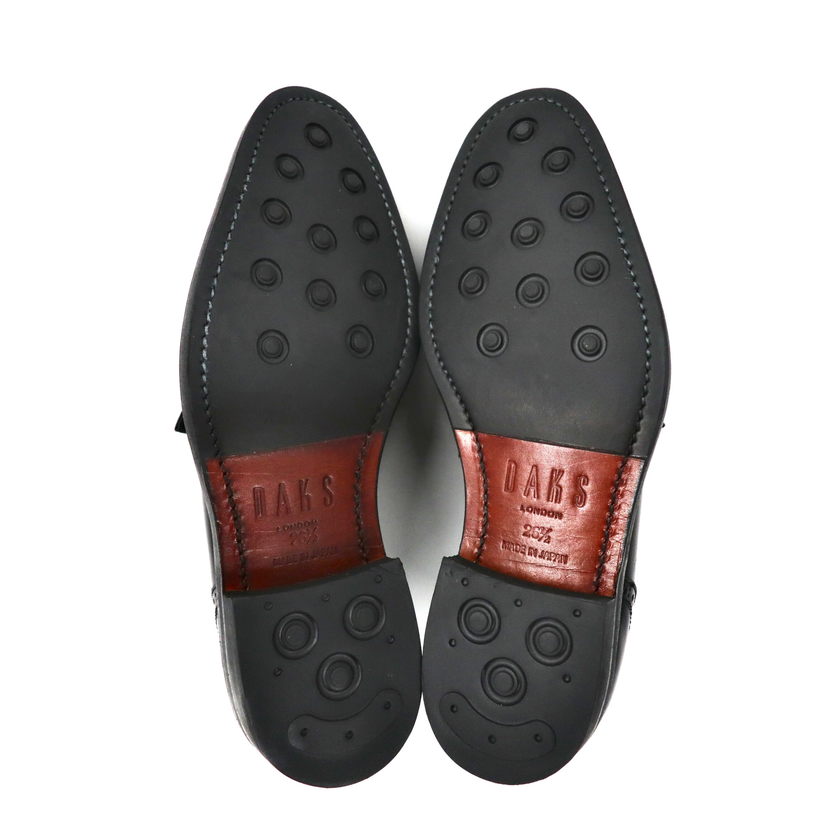 Dack's ウイングチップ　革靴US8.5 ブラック DAKS wing tip Loafers medallion shoes US8.5 black leather