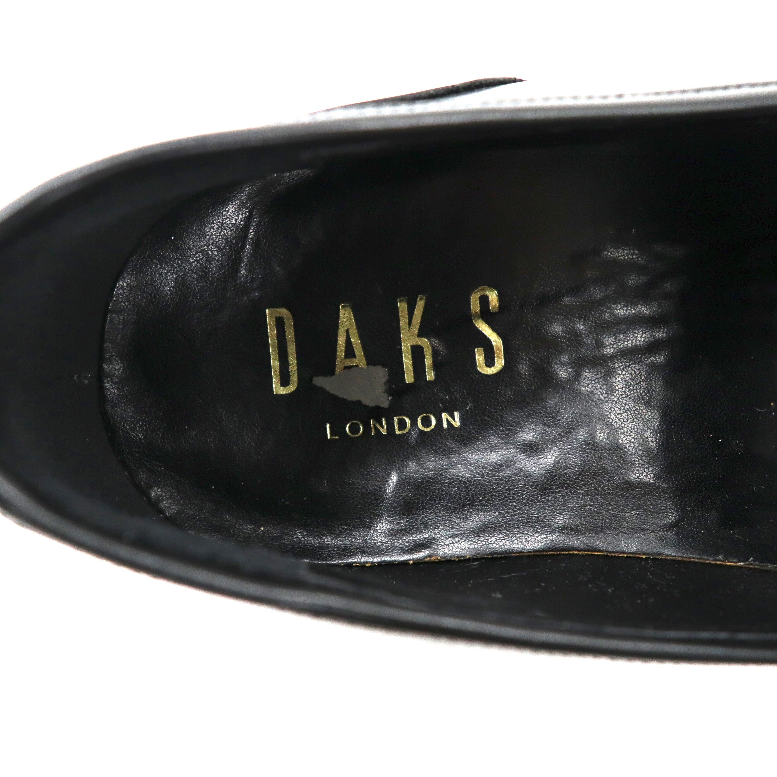DAKS wing tip Loafers medallion shoes US8.5 black leather