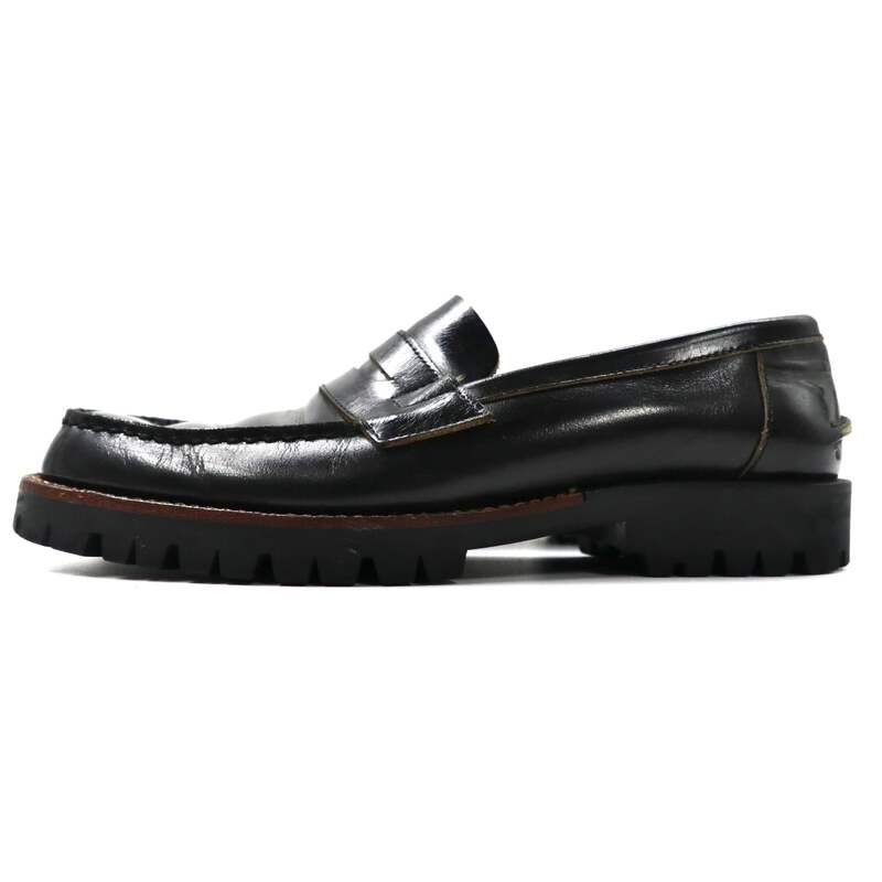 COMME des GARCONS Coin Loafers US6 Black Leather Tank Sole