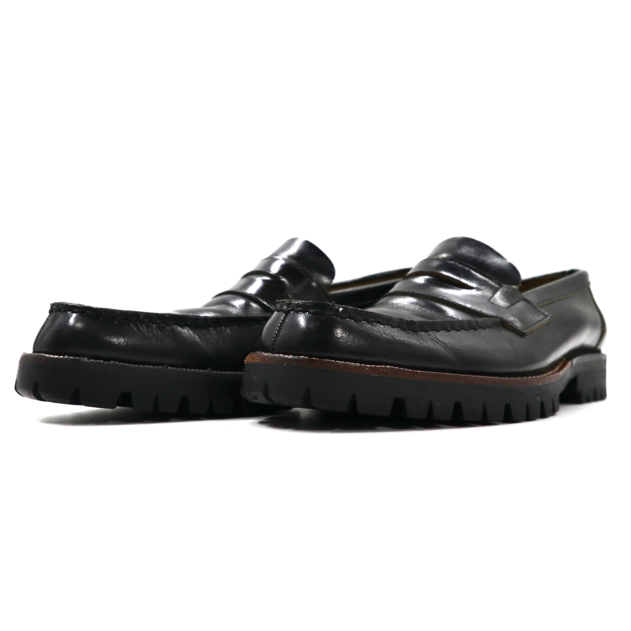 COMME des GARCONS Coin Loafers US6 Black Leather Tank Sole