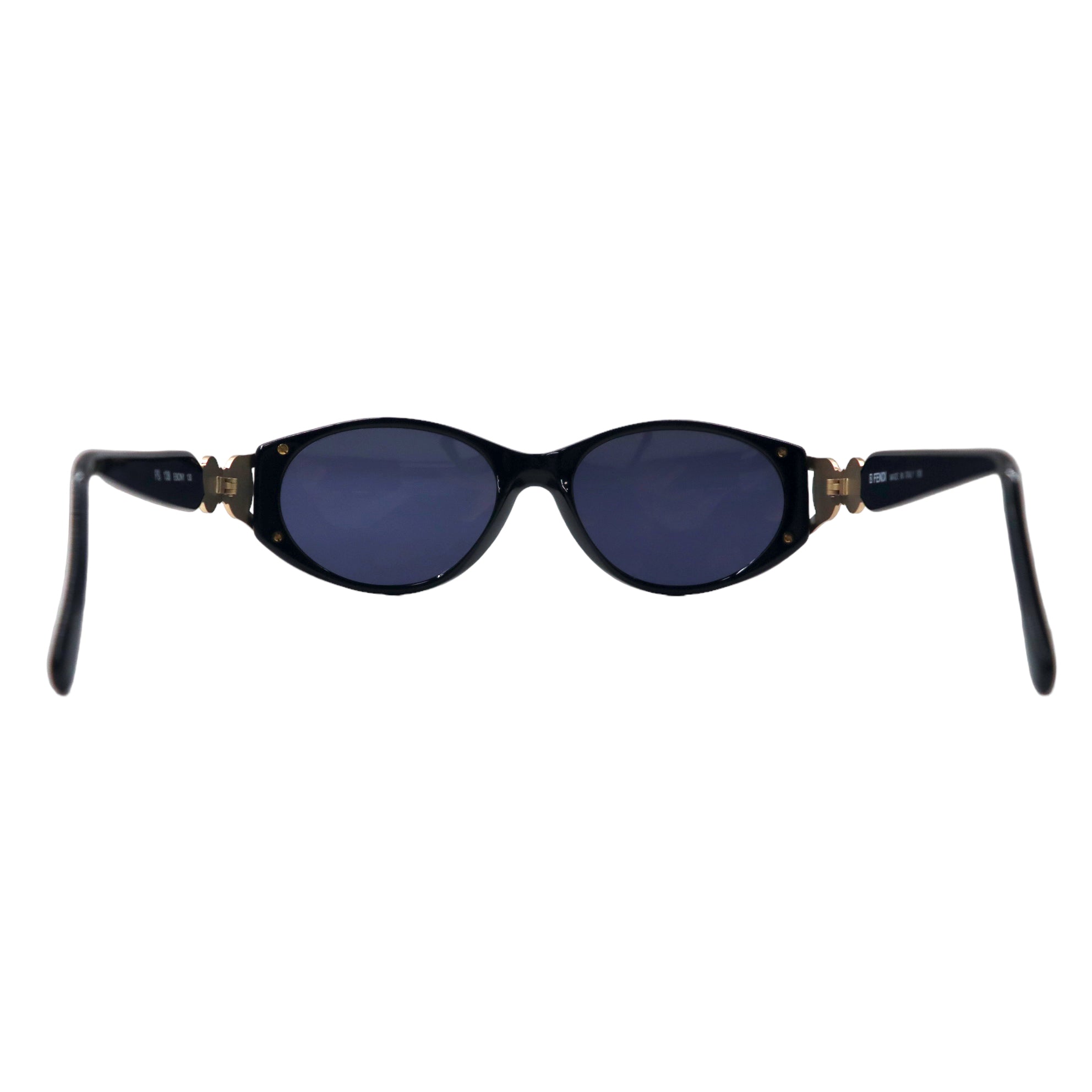 FENDI Sunglasses Black Gold Side Logo Coin FS 138 Ebony 130