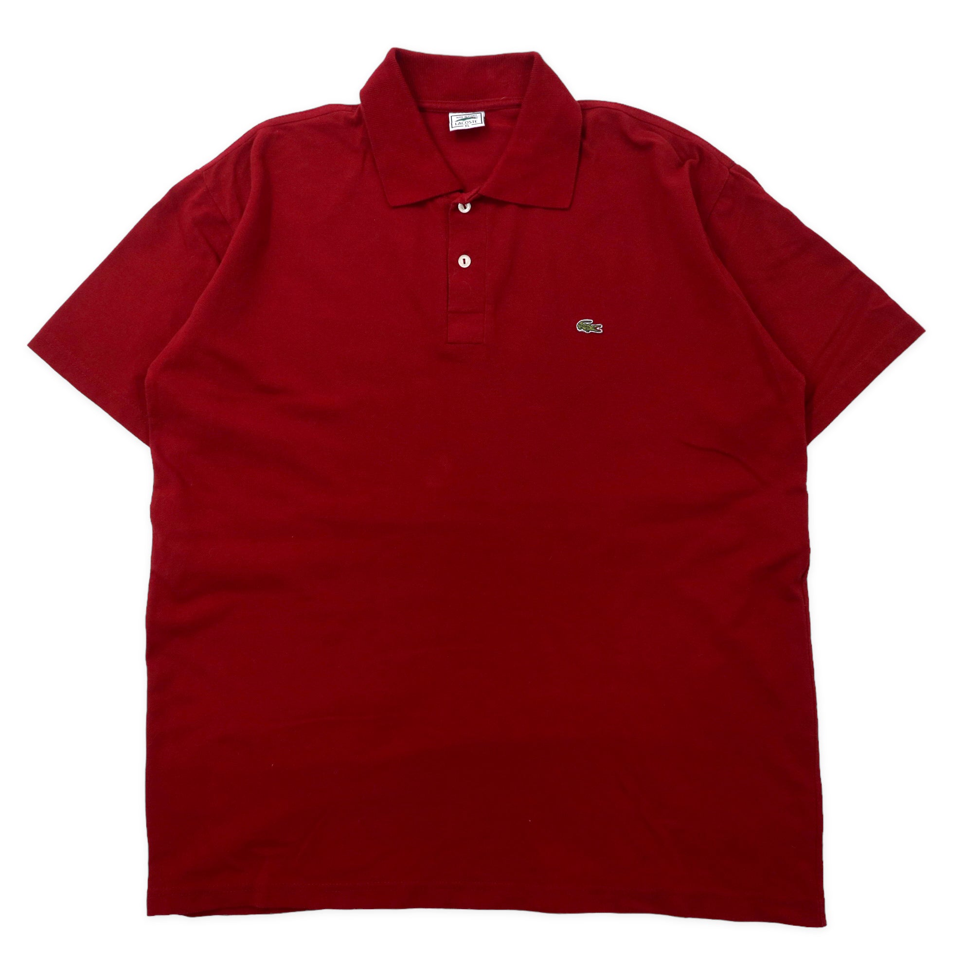 LACOSTE France MADE 80s Polo Shirt XL BORDEAUX Cotton One