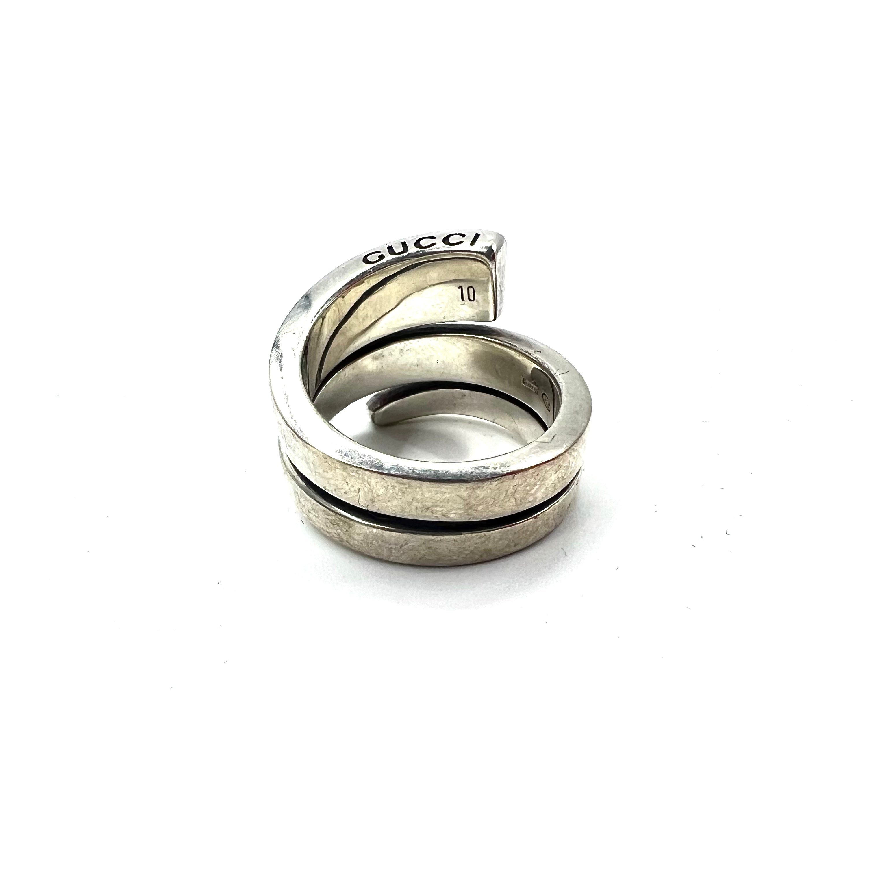 GUCCI シルバー スパイラル　スネークリング　10号 GUCCI Spiral Snake G Logo Ring #10 Silver 925 Silver SPIRAL