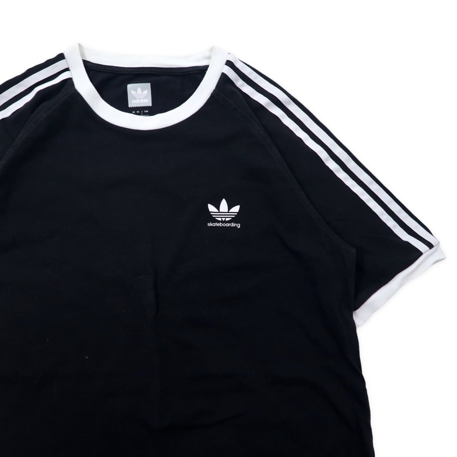 adidas skateboarding Ringer T-Shirt L Black Cotton Trefoil