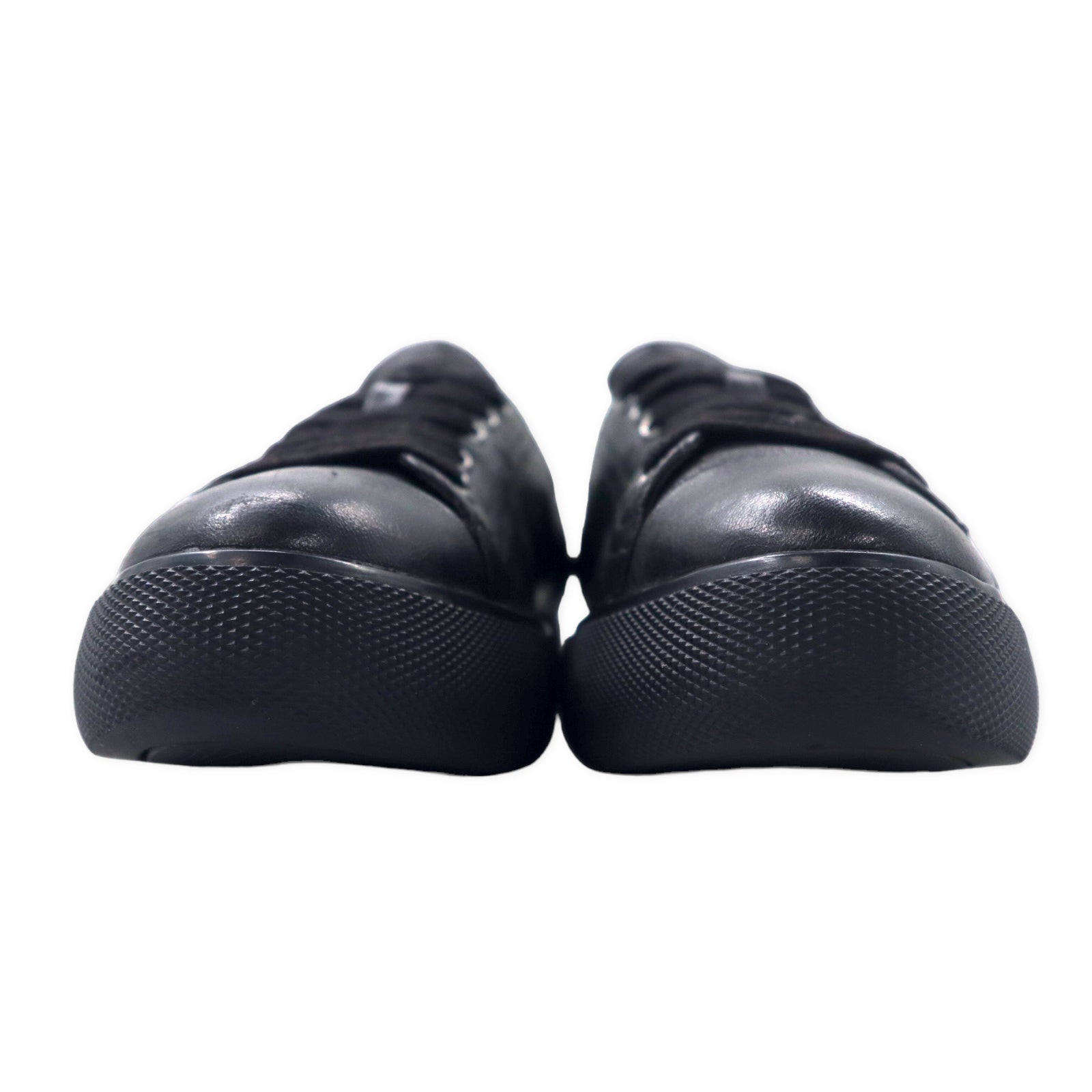 PRADA Leather Lace-up Sneakers US6.5 Black Logo 3E 5581 | eBay