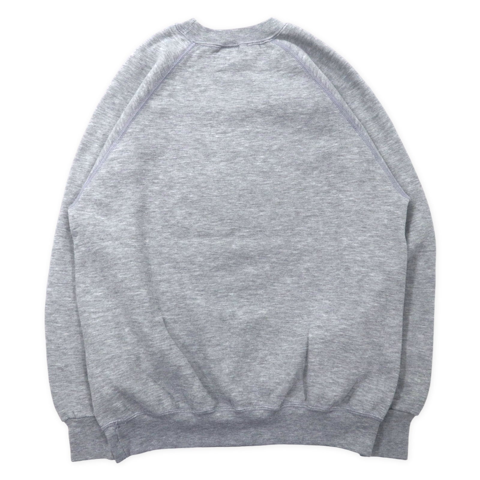 JERZEES 90's 762 College Print Raglan Sweatshirt M Gray