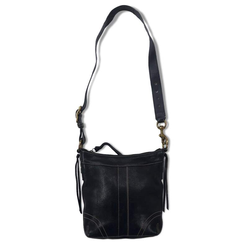 COACH Duffel Leather Cross Body Shoulder Bag Black Stitch 10398 | eBay