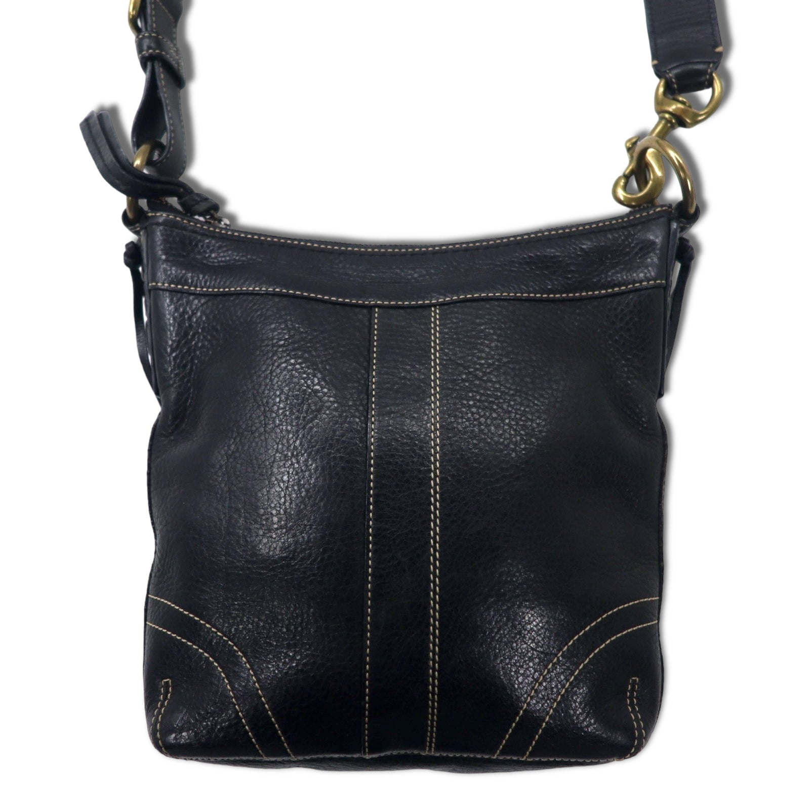 COACH Duffel Leather Cross Body Shoulder Bag Black Stitch 10398 | eBay