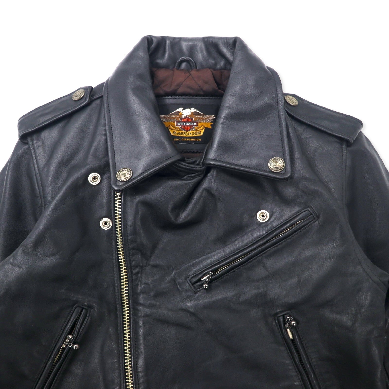 HARLEY DAVIDSON Double Riders Jacket Leather Jacket S Black
