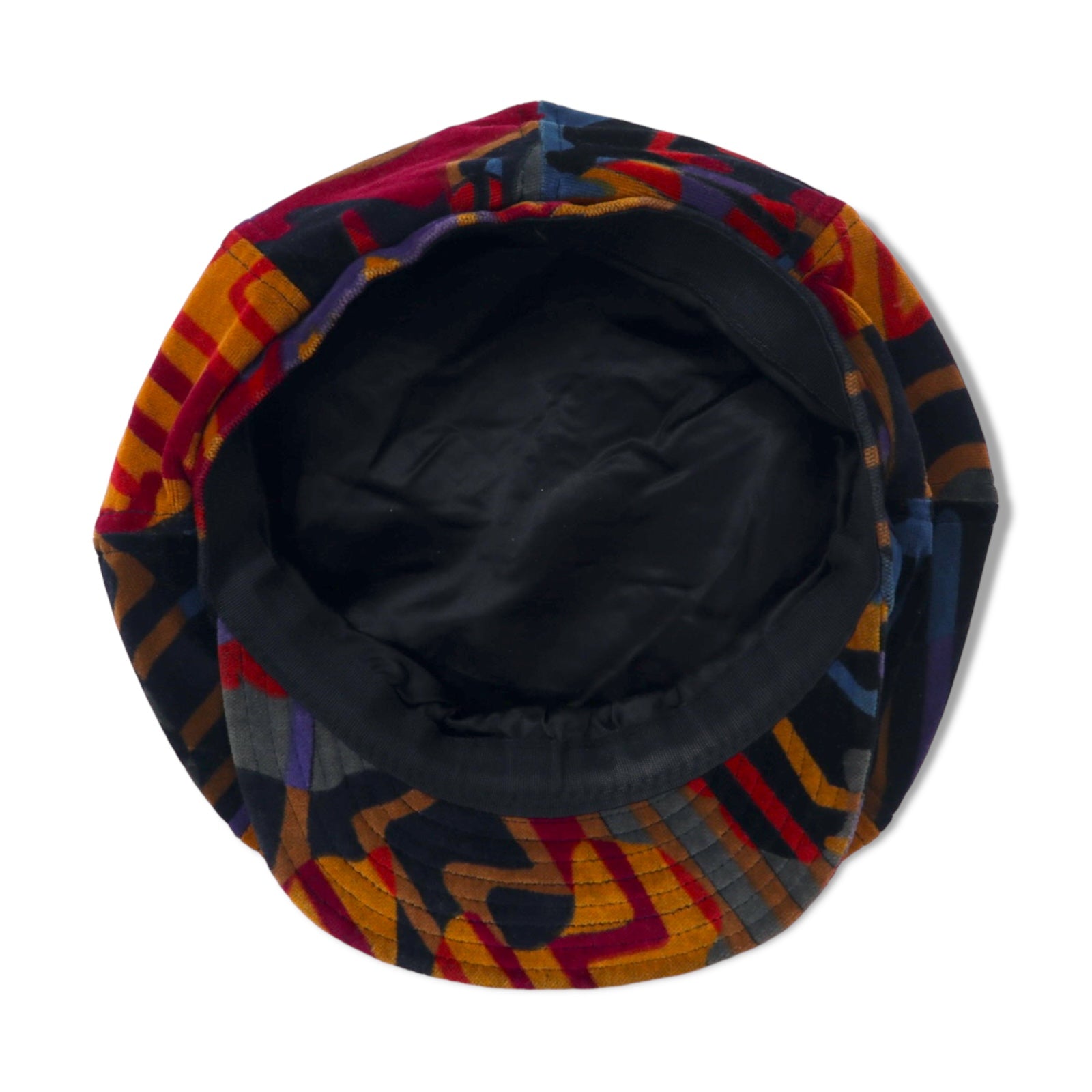 Vintage French Casket Hat France Made patterned velour