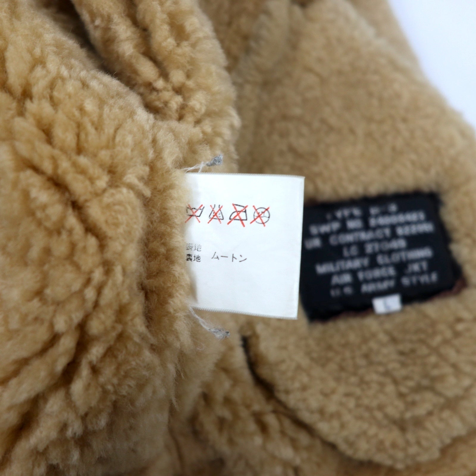 US AIR FORCE B-3 Mouton boa flight jacket L brown sheepskin