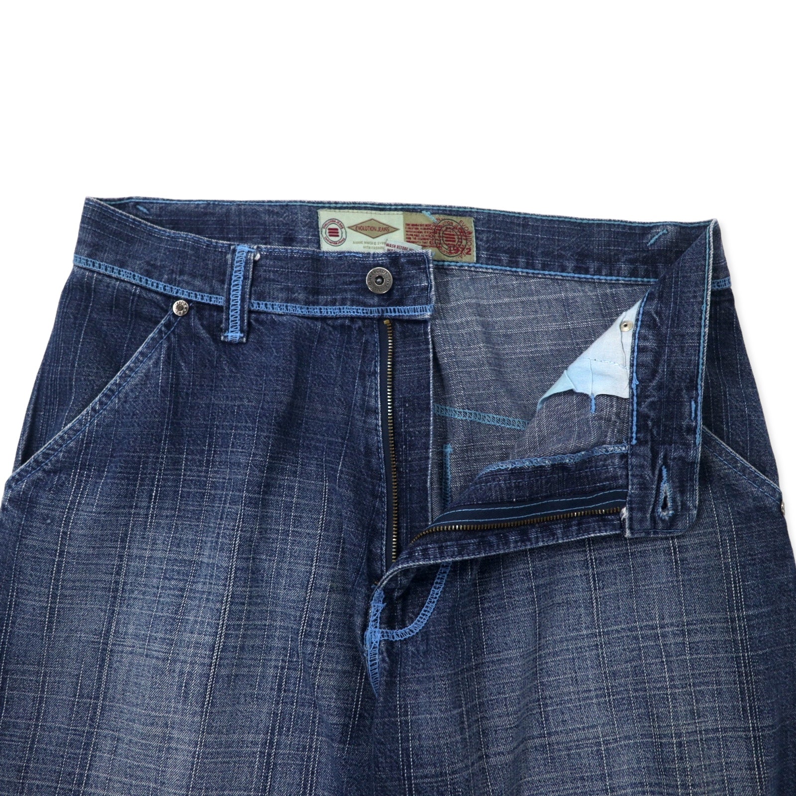 EVOLUTION JEANS 90's Baggy Denim Pants 32 Blue Cotton Wide