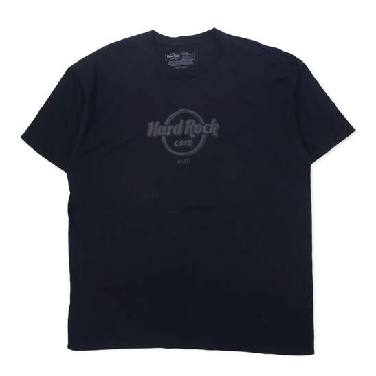 Hard Rock CAFE Logo Print T-Shirt XXL Black Cotton BAKU Big Size