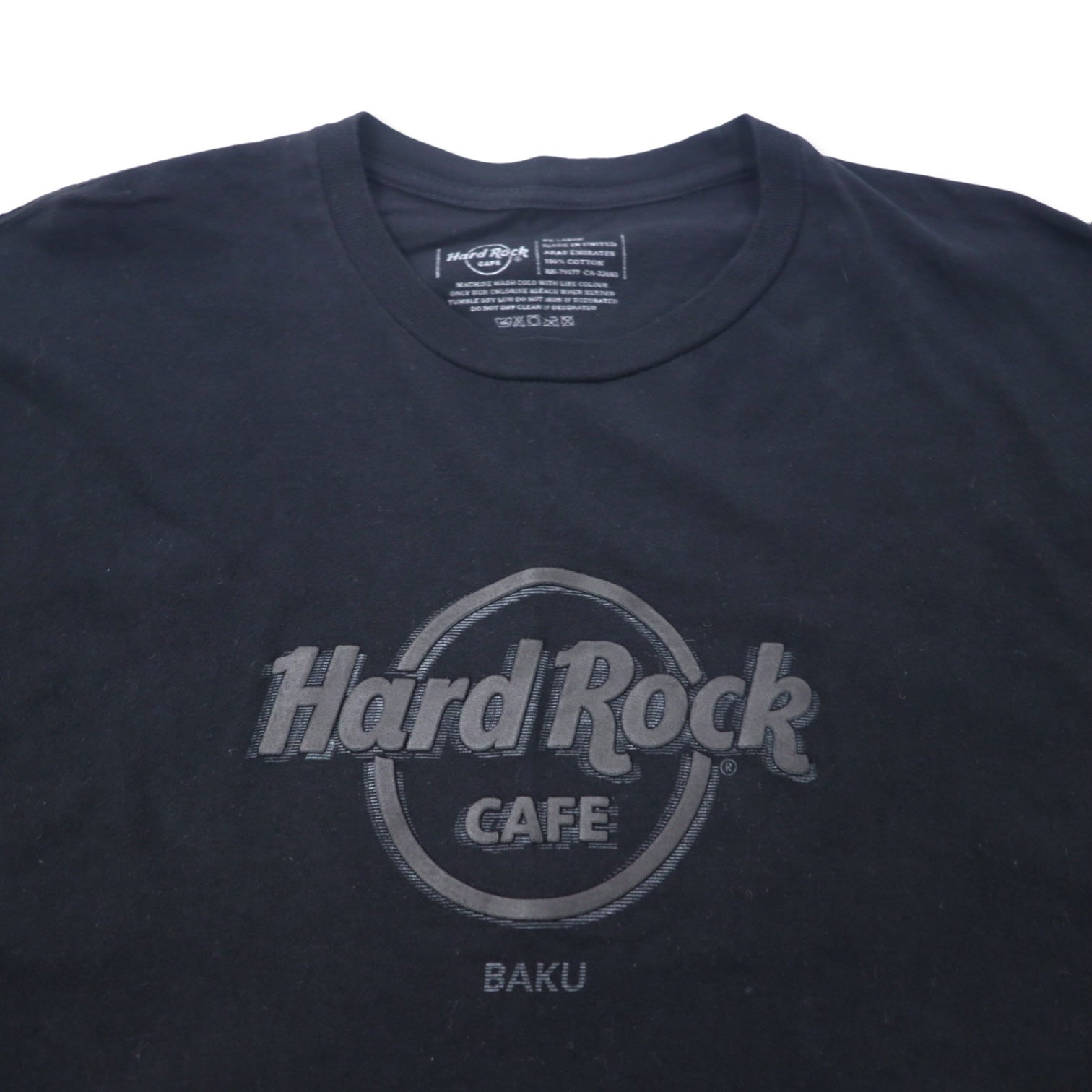 Hard Rock CAFE Logo Print T-Shirt XXL Black Cotton BAKU Big Size