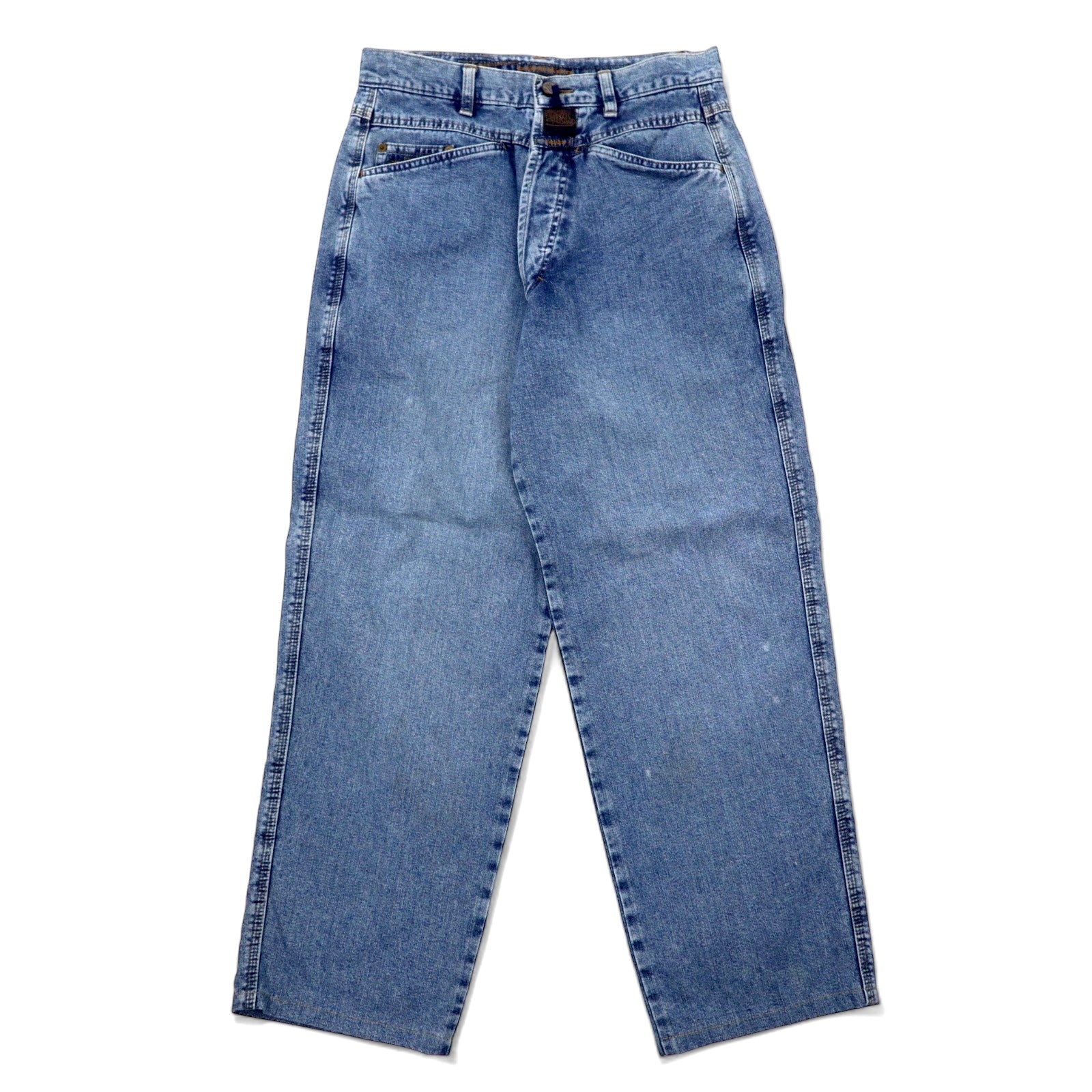 MARITHE FRANCOIS GIRBAUD Baggy Tapered Denim Pants S Blue Ice Wash