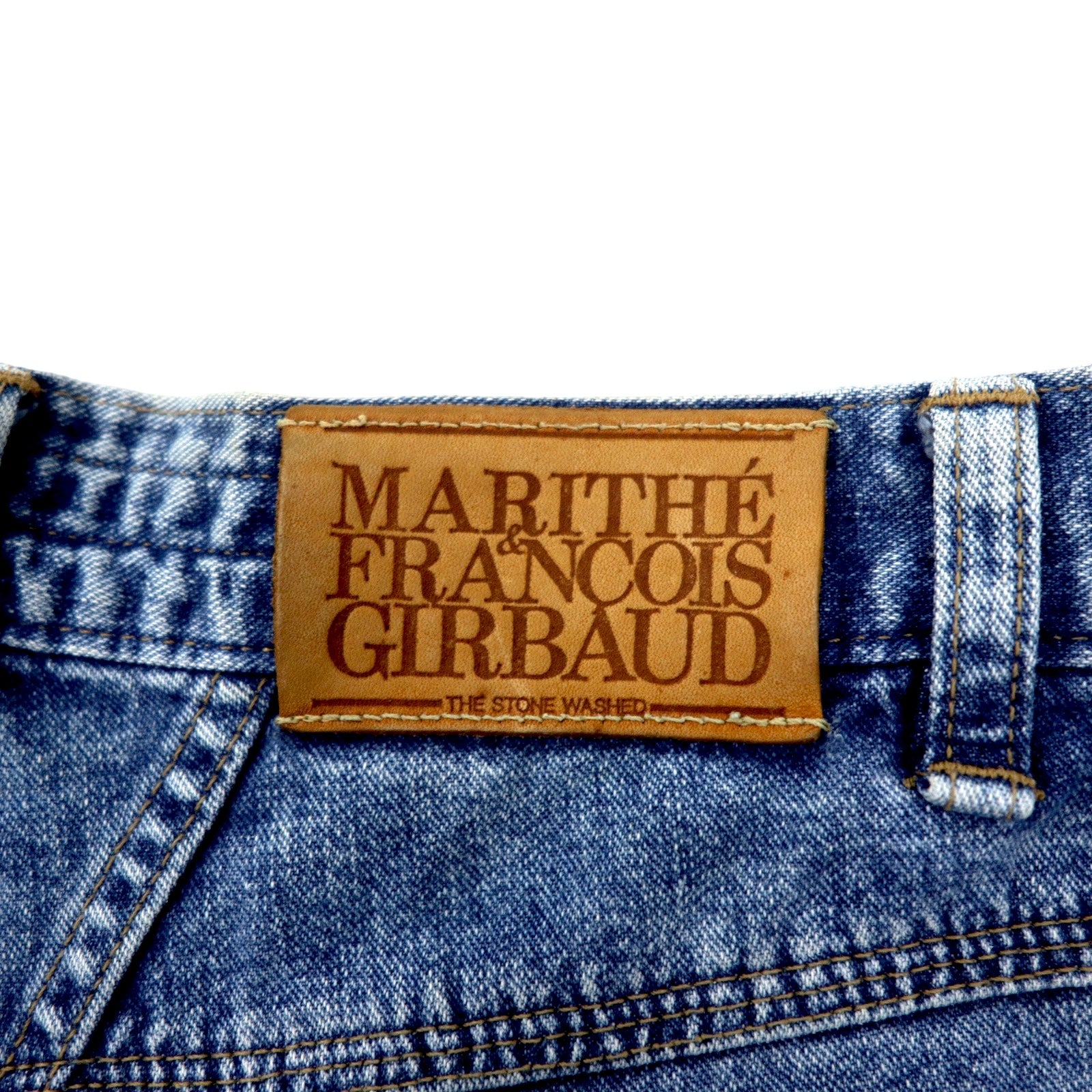MARITHE FRANCOIS GIRBAUD Baggy Tapered Denim Pants S Blue Ice Wash