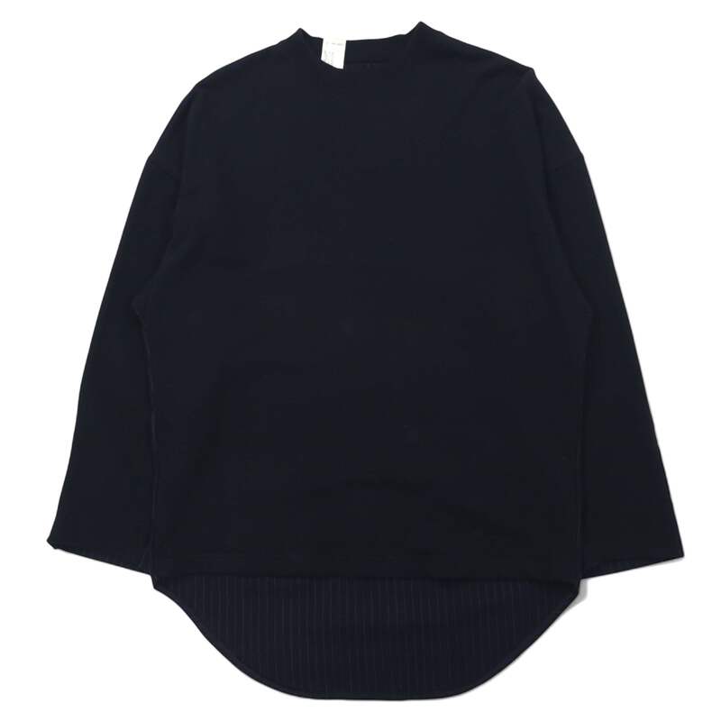 N.HOOLYWOOD Oversized Long Sleeve T-Shirt S Black Navy Front and