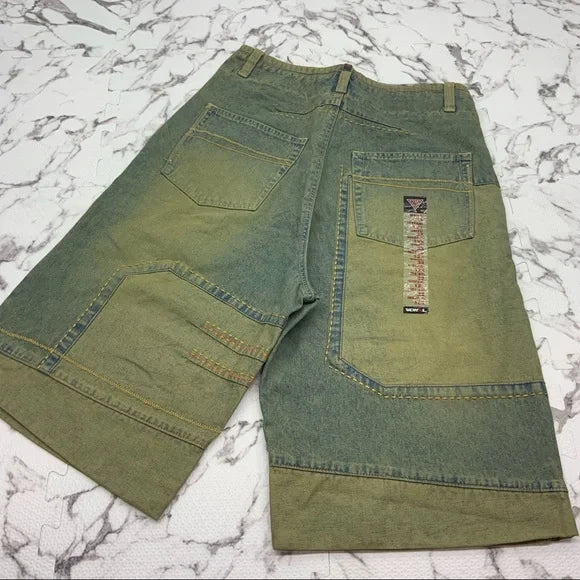 パンツ NELLY WINDBREAKER SHORTS Men's Vokal by Nelly Mid Blue | Vintage | Yellow | Orange Stitched