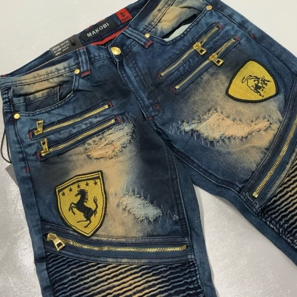 mako※概要欄必読お願いします Men's Makobi Dk Blue | Vintage Patched Denim Shorts NWT | eBay