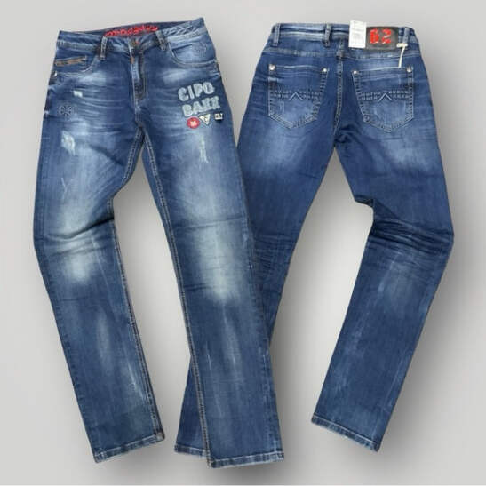 Cipo &amp; Baxx Jeans Pour Hommes Couture &eacute;paisse Streetwear