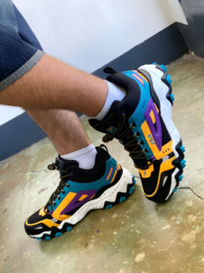 Men's Fila Oakmont Tr Mid Black | Turquoi | Purple | Yellow