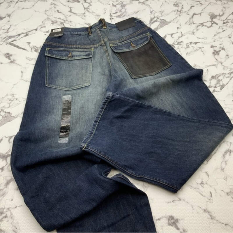 ★DNSR★ Back pocket dirty denim pants blue Dime Classic Relaxed Denim Pants - Indigo Washed - 35th North