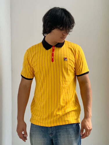 Men's Fila Yellow | Navy | Red Short Sleeve Polo Shirt NWT