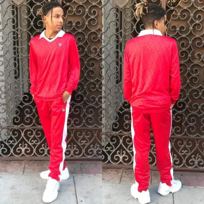 Men's Fila Red | White Polo Tracksuits Outfits Sets NWT | eBay