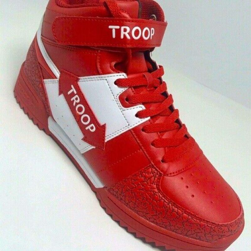 Men's Troop Crown Mid Ripple Red | White High-Top Sneakers NWT | eBay