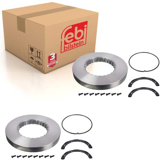 Pair of Brake Disc Inc Additional Parts Fits Volvo OE