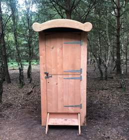Wooden Compost Toilet, Solid Wood Flatpack Dry Composting Toilet, Wheelie Bin image 4