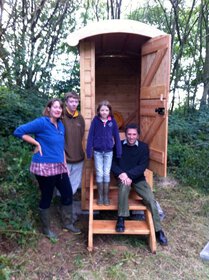 Wooden Compost Toilet, Solid Wood Flatpack Dry Composting Toilet, Wheelie Bin image 8
