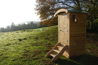 Wooden Compost Toilet, Solid Wood Flatpack Dry Composting Toilet, Wheelie Bin image 9
