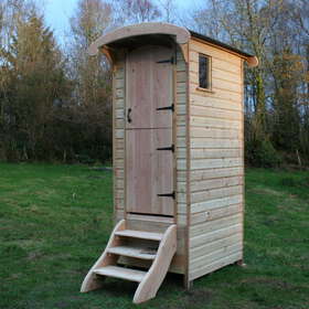 Wooden Compost Toilet, Solid Wood Flatpack Dry Composting Toilet, Wheelie Bin image 11