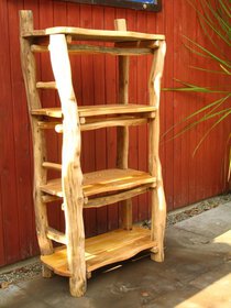 Rustic Handmade Wooden Shelf – 3-Tier Natural Driftwood Design, Unique Furniture image 4