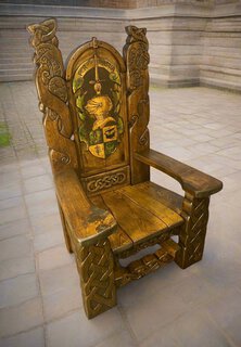 Hand-Carved Medieval Knight Throne Chair - image 6