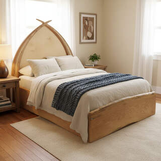 Handcrafted Gothic-Style Bed Frame – Custom Wooden Bed with Arched Headboard Des - image 2