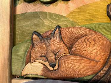 Children's Woodland Bed. Hand-carved wooden bed frame, double, king, single size image 5