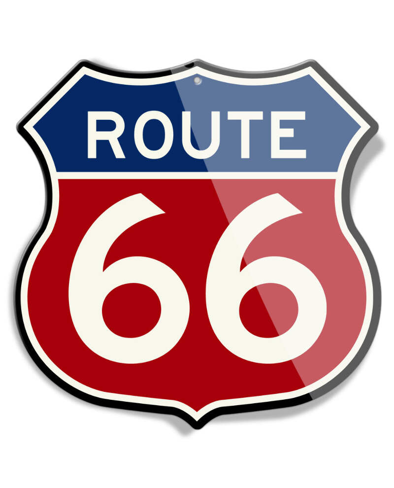 route 66 cigarettes Route 66 Color - Classic Style - Shield Shape - Aluminum Sign - Made in the  USA