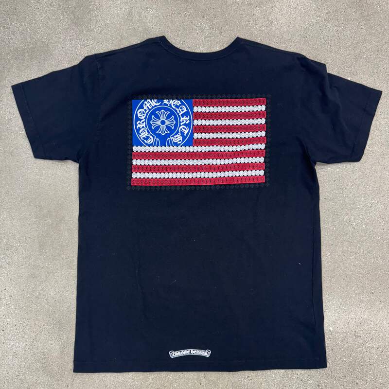 ★Chrome Hearts★送関込★American Flag Dagger S/S TEE Chrome Hearts American Flag Dagger T-shirt Black Men's - US