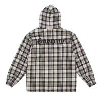 Supreme Lined Zip Up Hooded Flannel Shirt White | eBay