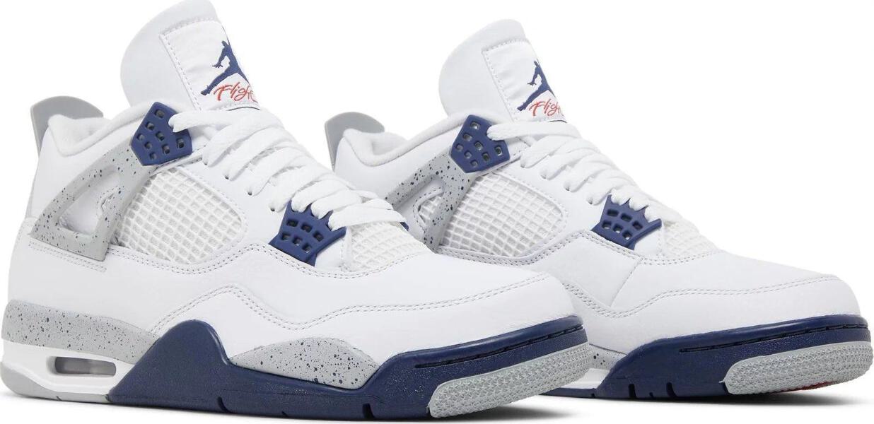 Air Jordan 4 Retro White Midnight Navy | eBay