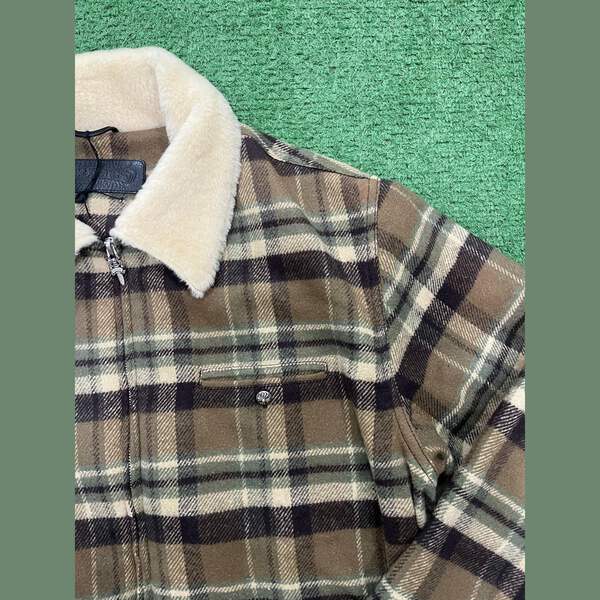Chrome Hearts Black Sheep Plaid Fleece Jacket Sizes S-XXL