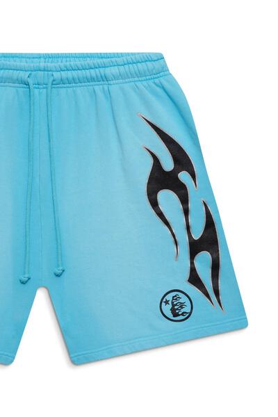 Hellstar blue FLAME shorts ヘルスター ハーフパンツ Hellstar Flame Shorts Blue – Kicks Machine