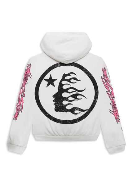 Hellstar Records Glitter Zip-Up Hoodie White | eBay
