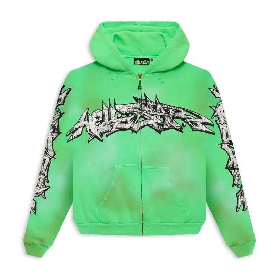 Hellstar Graffiti Zip-Up Hoodie Green | eBay