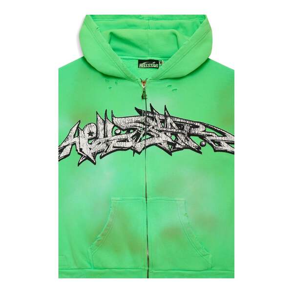 Hellstar Graffiti Zip-Up Hoodie Green | eBay