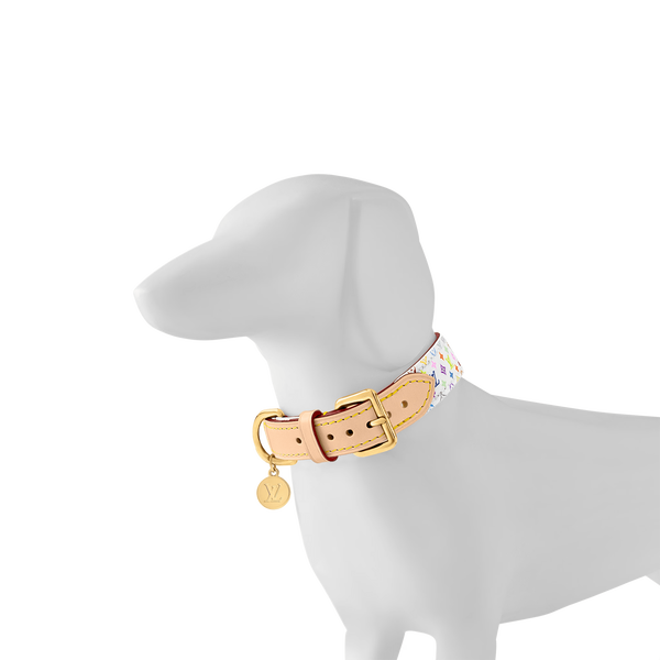 LOUIS VUITTON × MURAKAMI レザー犬用首輪 Louis Vuitton x Takashi Murakami Monogram Multicolor Dog Collar PM